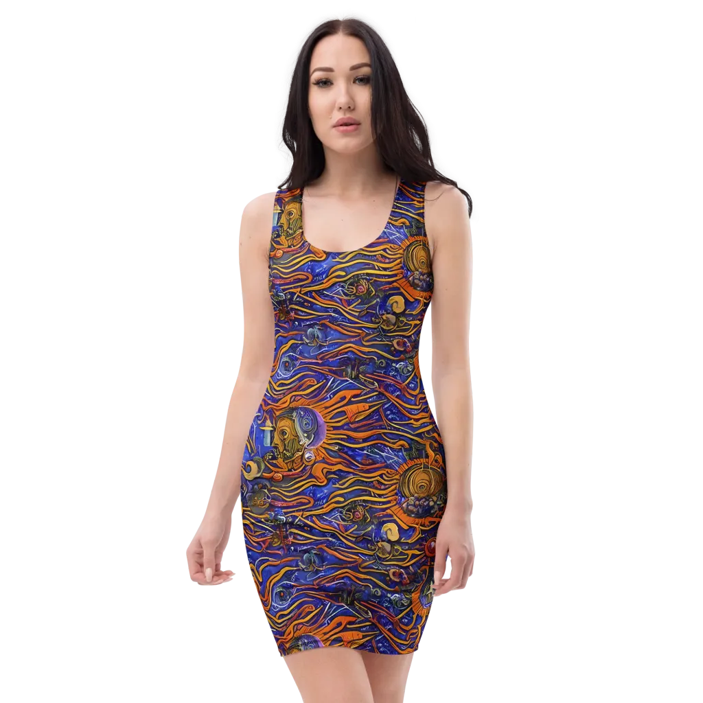 Mantegna Swirl on Bodycon Dress — Front