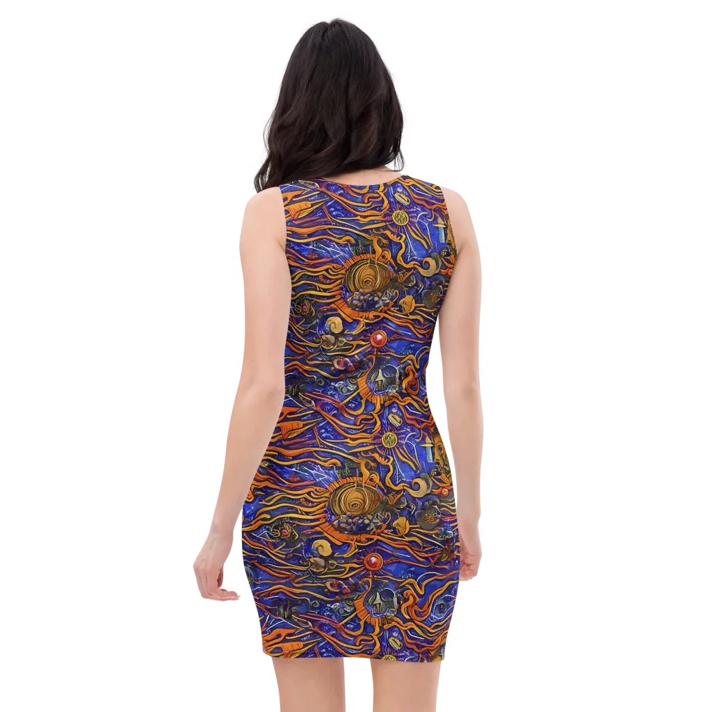 Mantegna Swirl on Bodycon Dress — Back