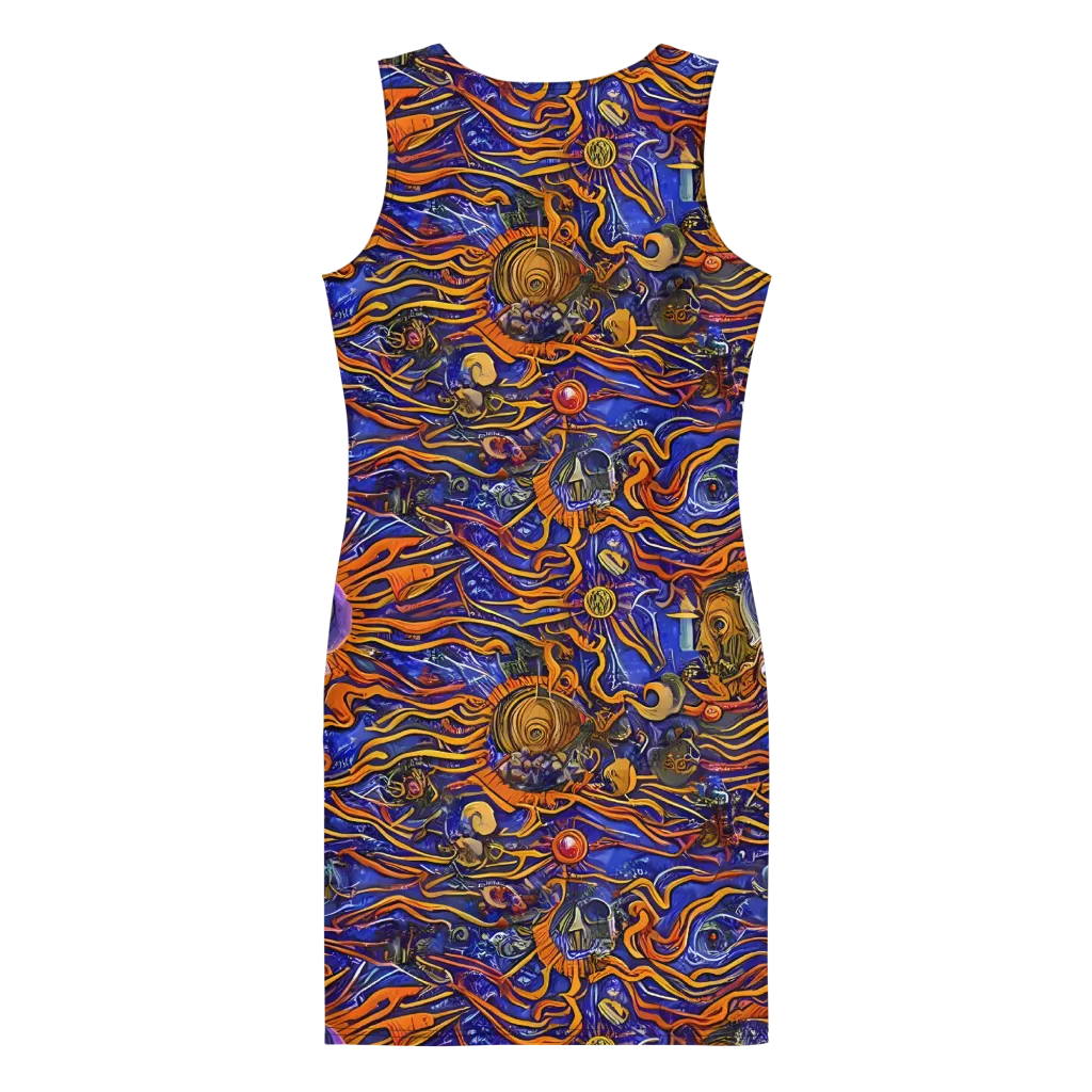 Mantegna Swirl on Bodycon Dress — Back