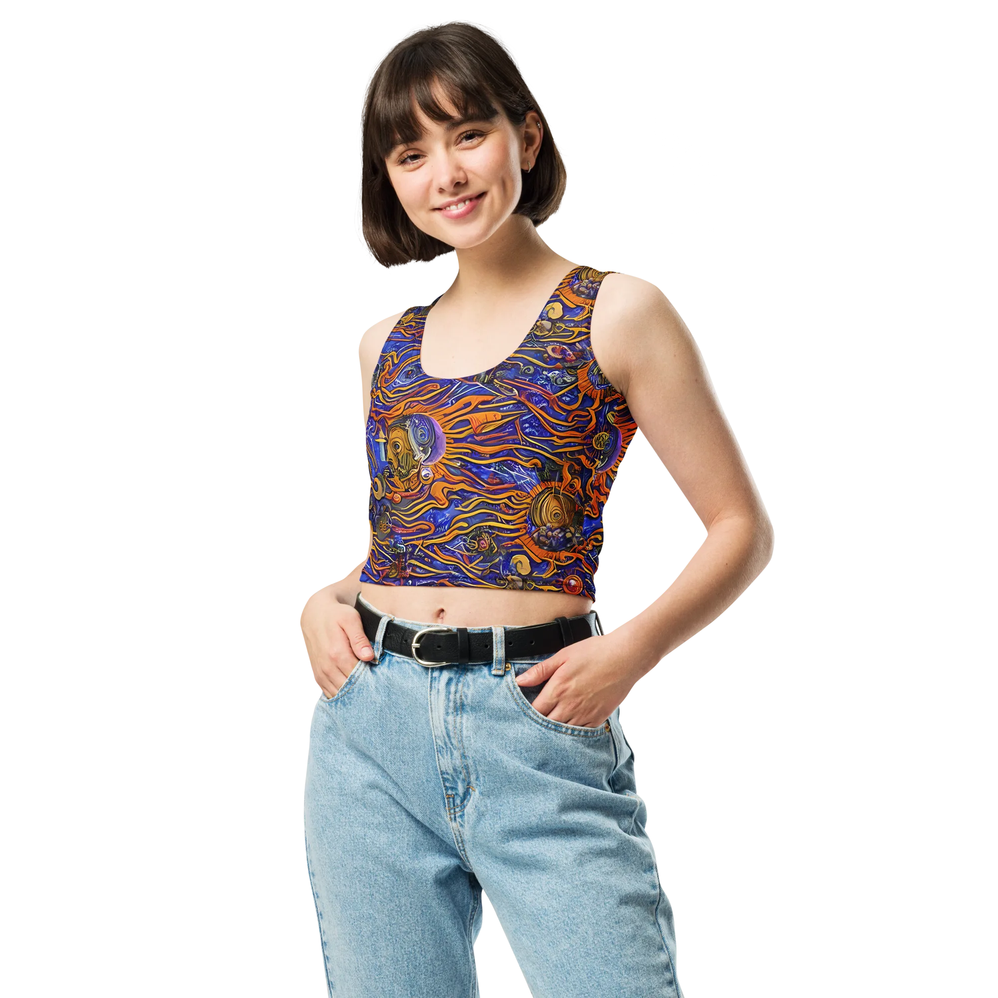 Mantegna Swirl on Crop Top — Front