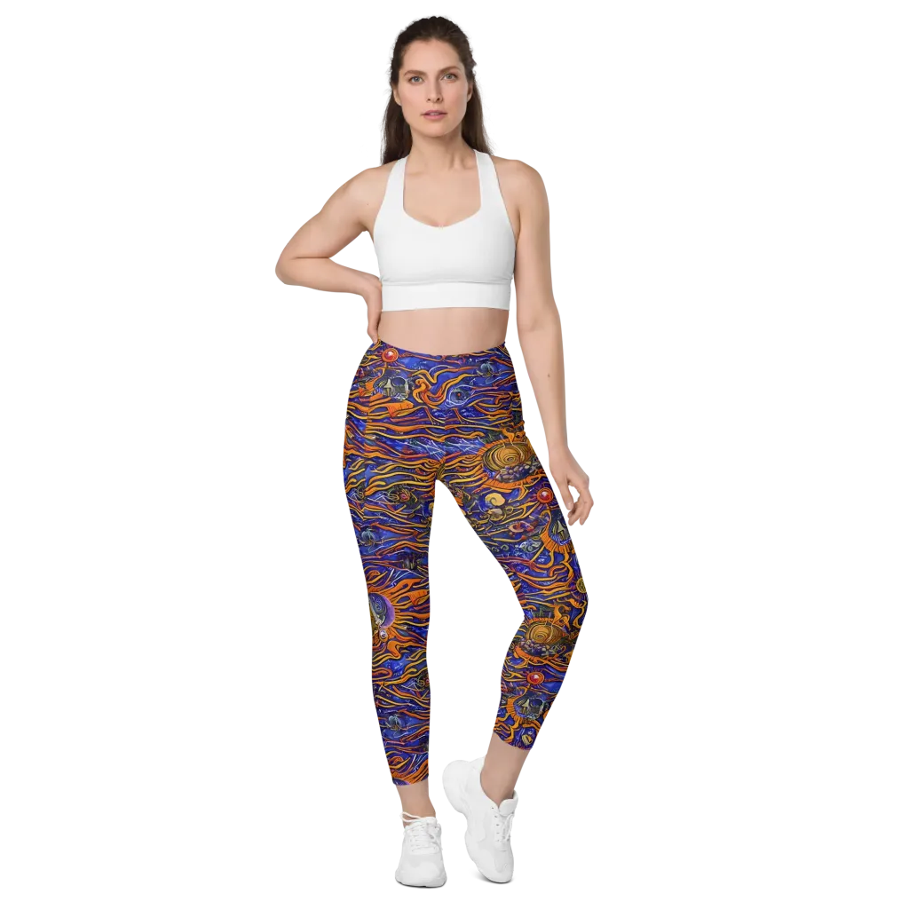 Mantegna Swirl on Leggings with Pockets — Front