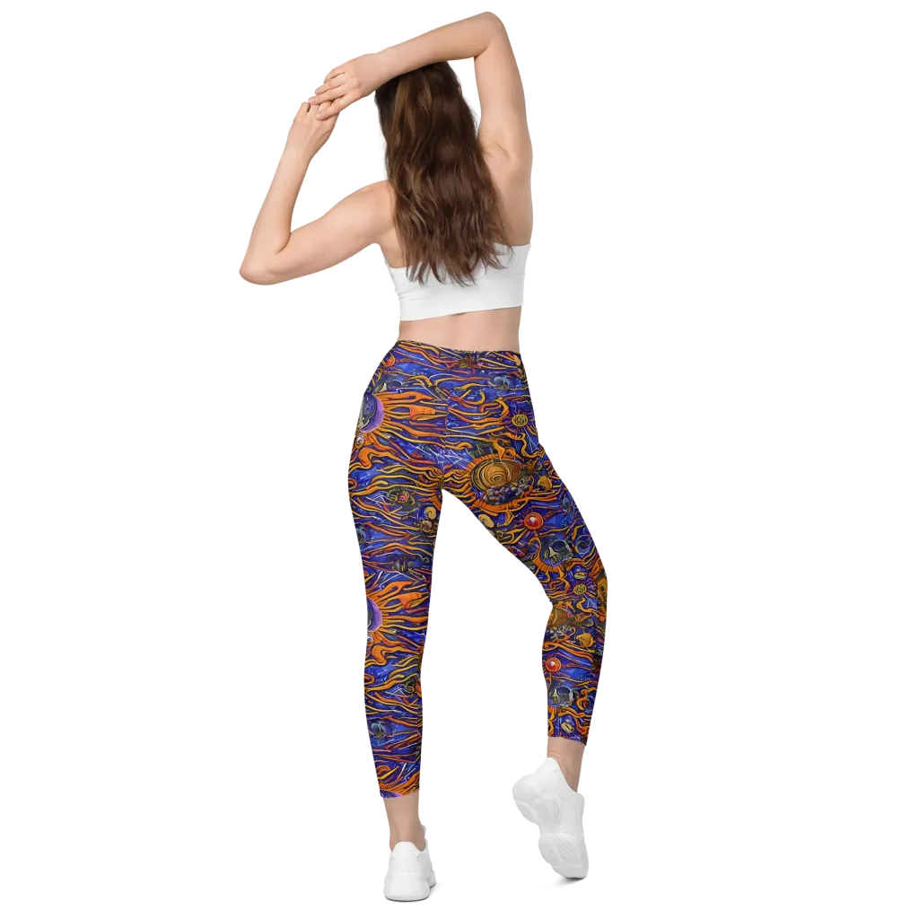 Mantegna Swirl on Leggings with Pockets — Back