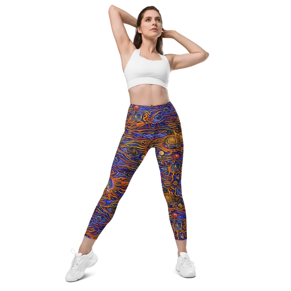Mantegna Swirl on Leggings with Pockets — Front