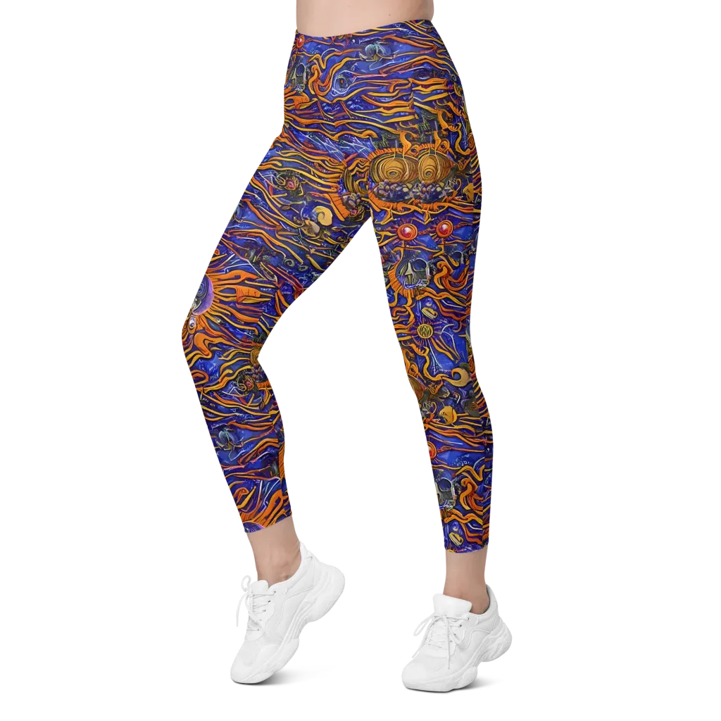 Mantegna Swirl on Leggings with Pockets — Left Front