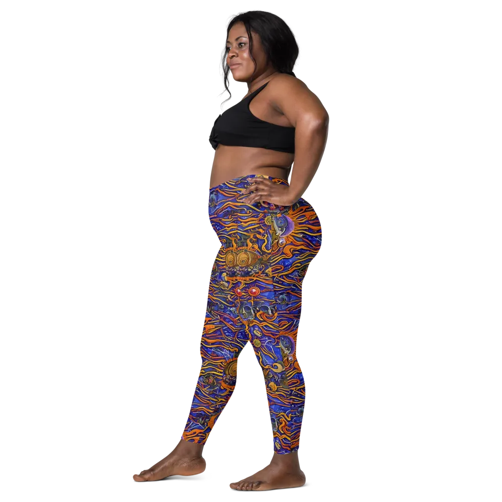 Mantegna Swirl on Leggings with Pockets — Left