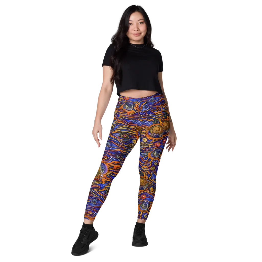 Mantegna Swirl on Leggings with Pockets — Front