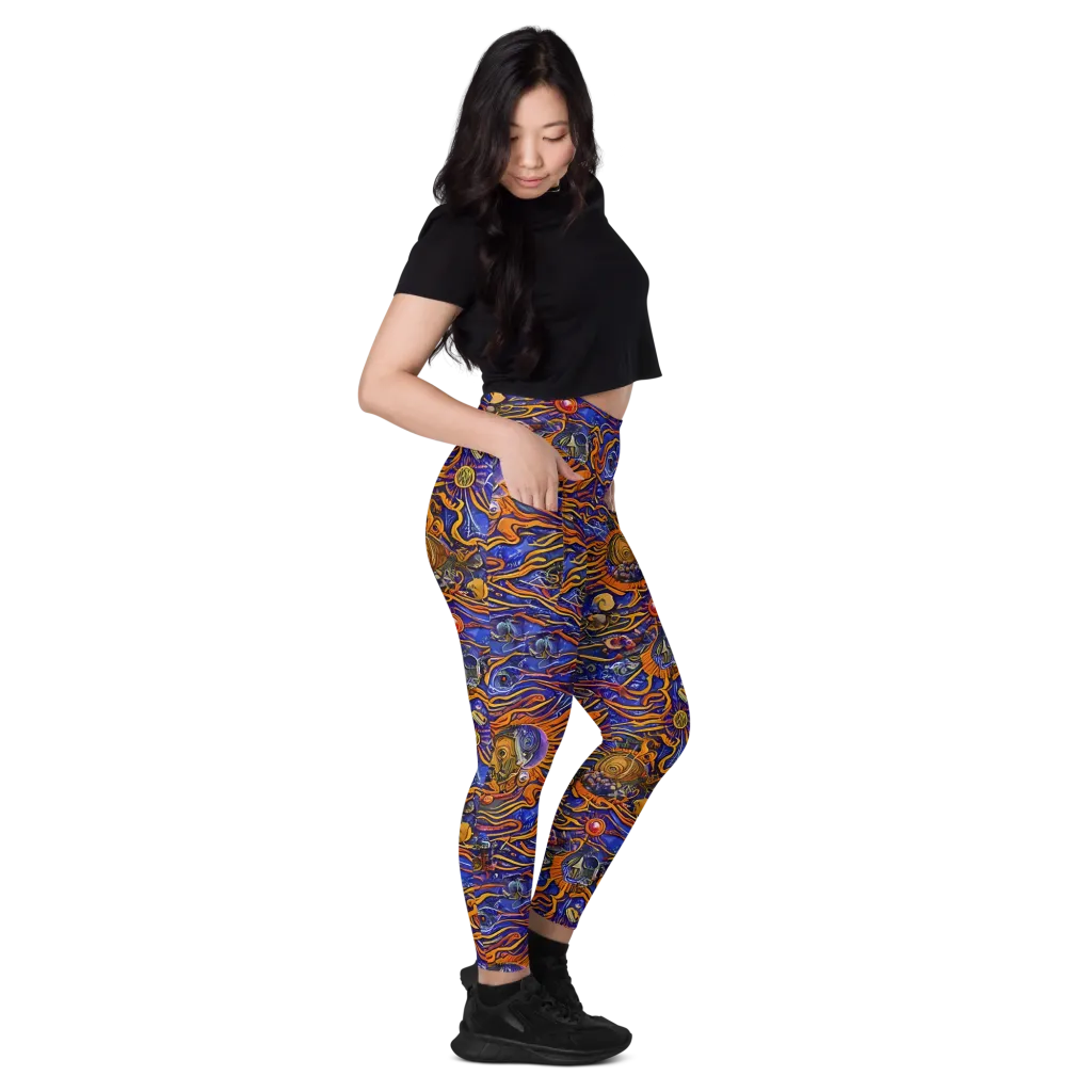 Mantegna Swirl on Leggings with Pockets — Right