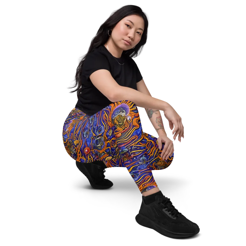 Mantegna Swirl on Leggings with Pockets — Right Front