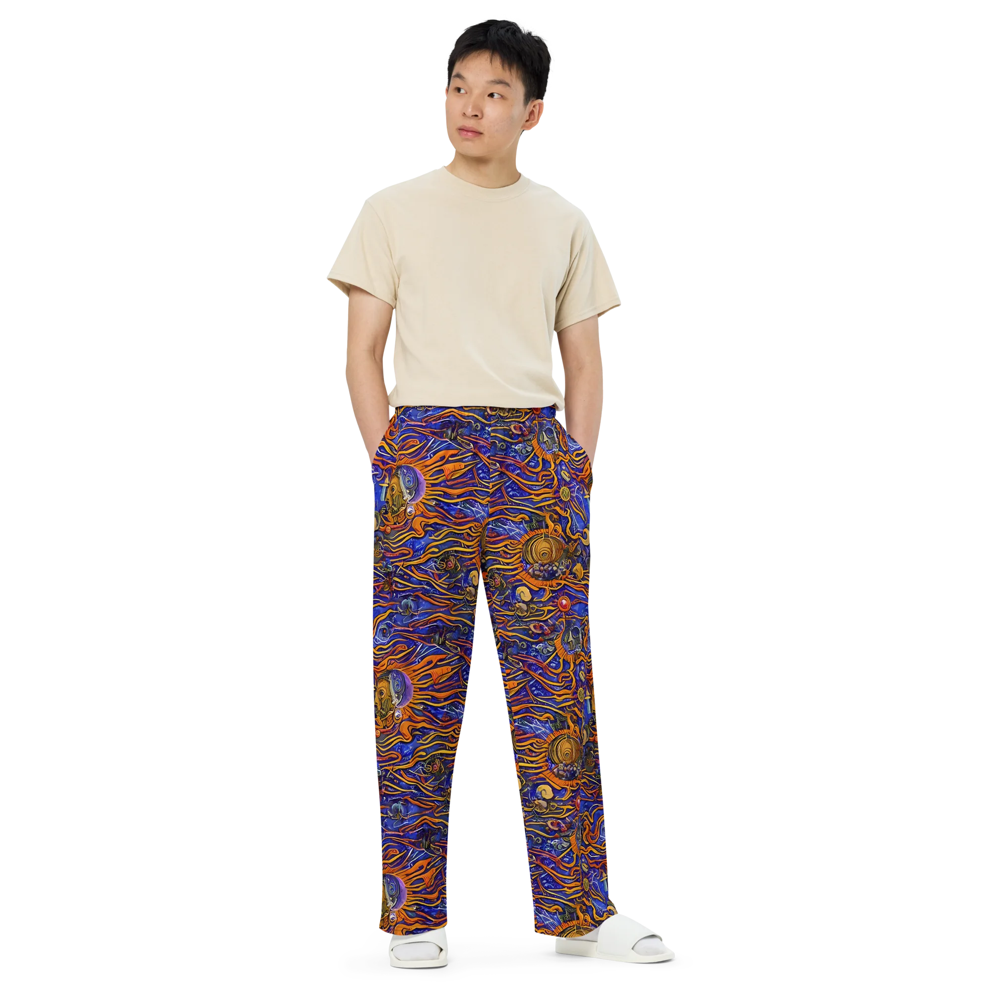 Mantegna Swirl on Wide-Leg Pants — Front