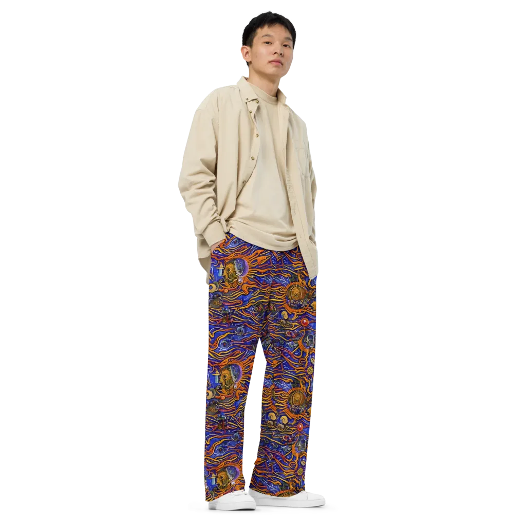 Mantegna Swirl on Wide-Leg Pants — Right Front
