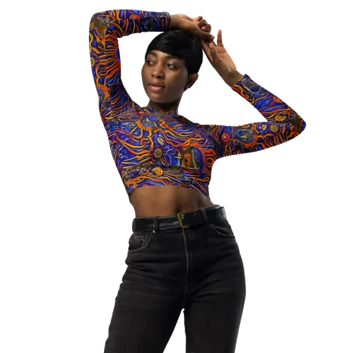 Mantegna Swirl on a Long Sleeve Crop Top
