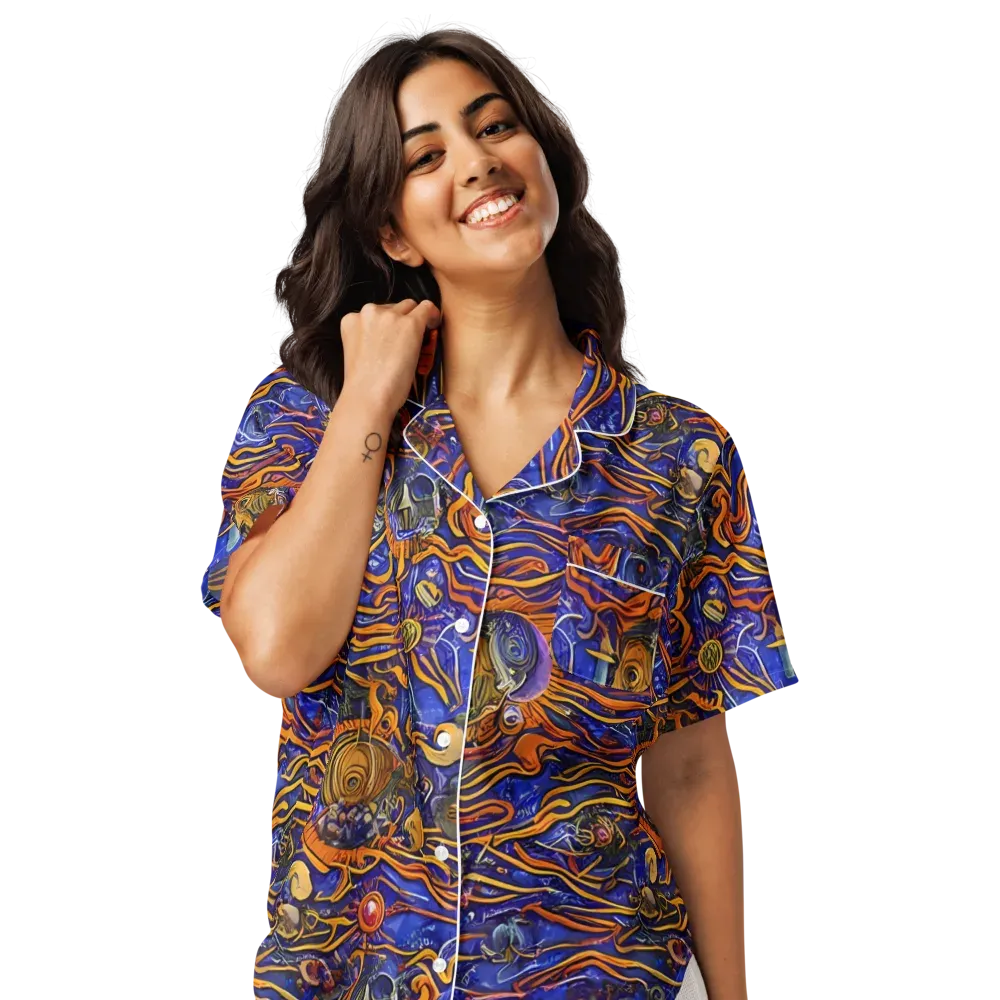 Mantegna Swirl on Women's Short Sleeve Pajama Top — Front