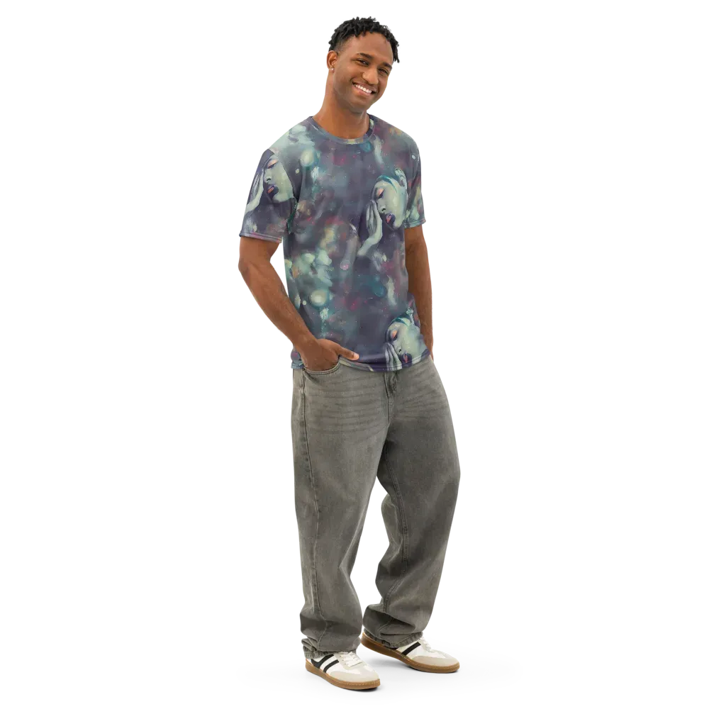 Vortex Veins on Men's Cotton Crew Neck T-Shirt — Right Front