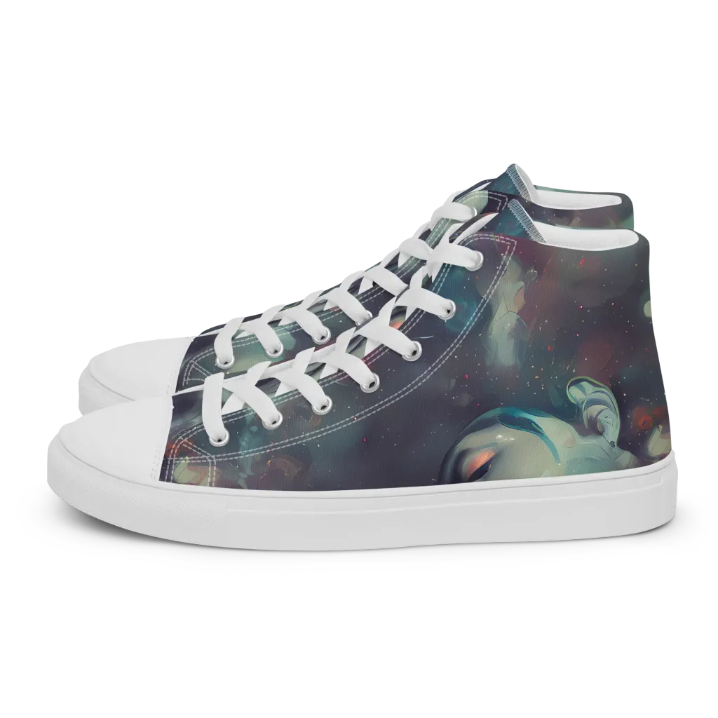 Vortex Veins on Men's High Top Canvas Shoes — Left