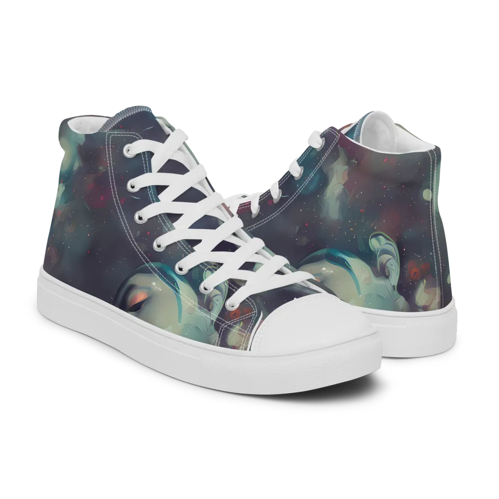 Vortex Veins on Men's High Top Canvas Shoes — Right