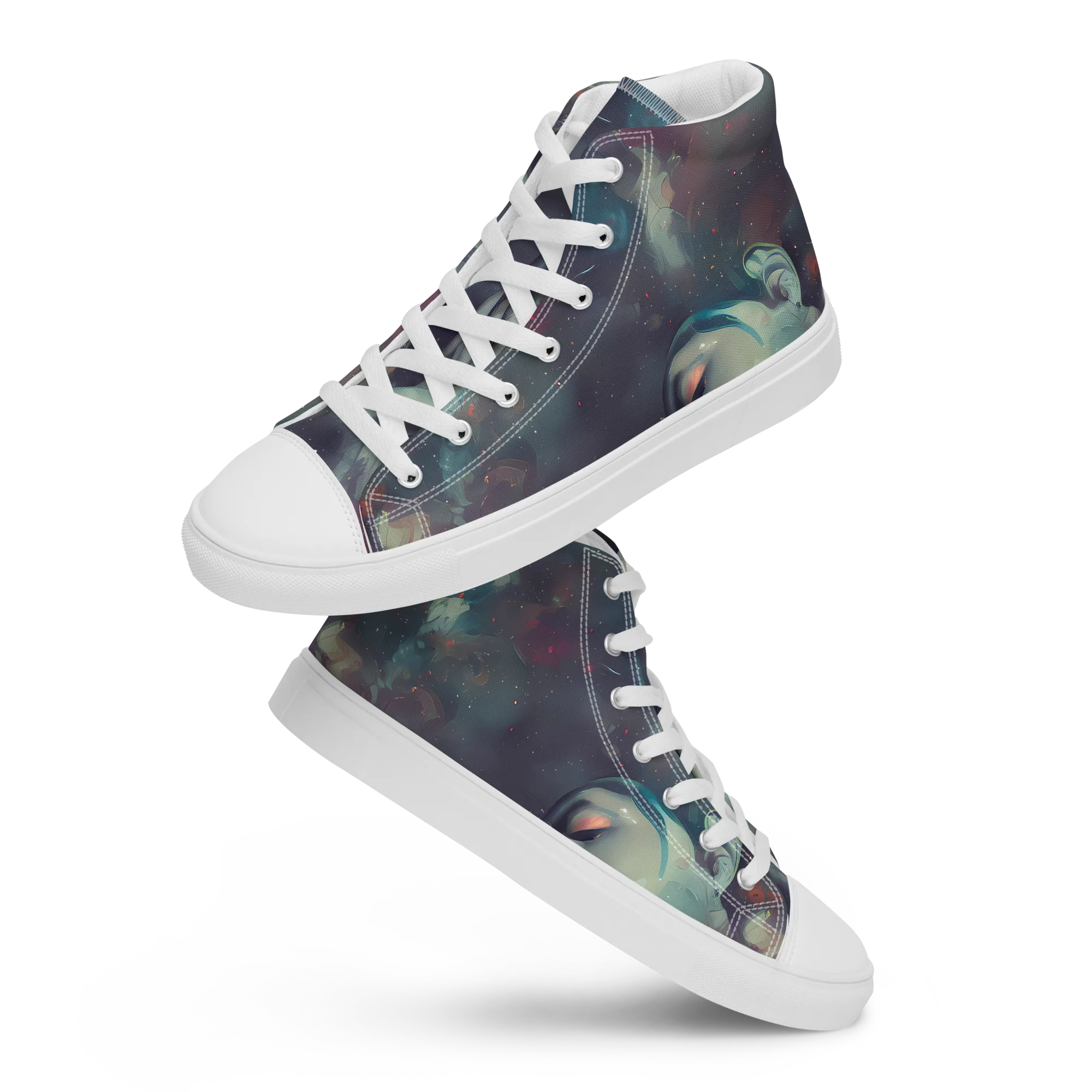 Vortex Veins on Men's High Top Canvas Shoes — Front