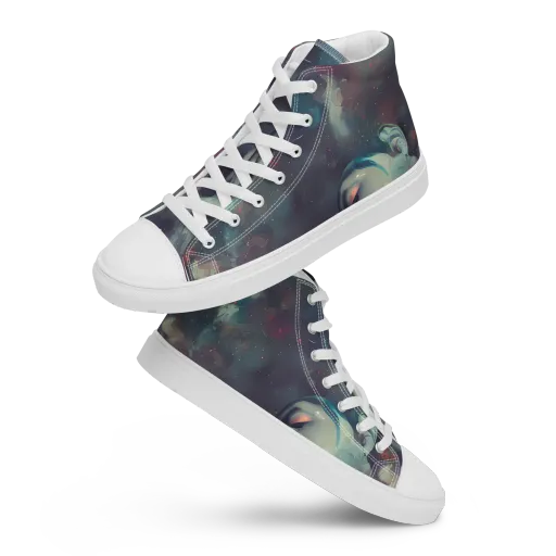 Vortex Veins on a Men's High Top Canvas Shoes
