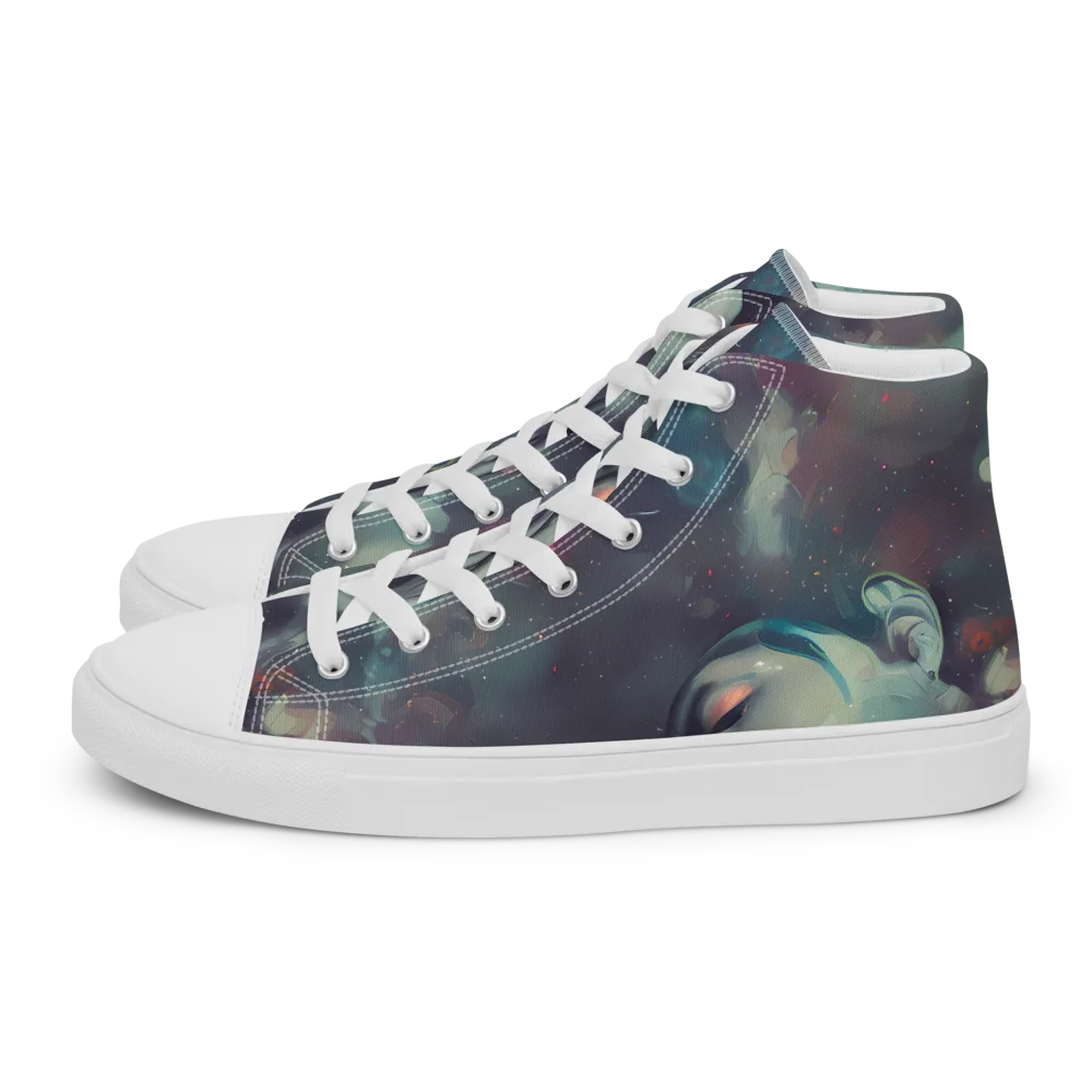 Vortex Veins on Women's High Top Canvas Shoes — Left