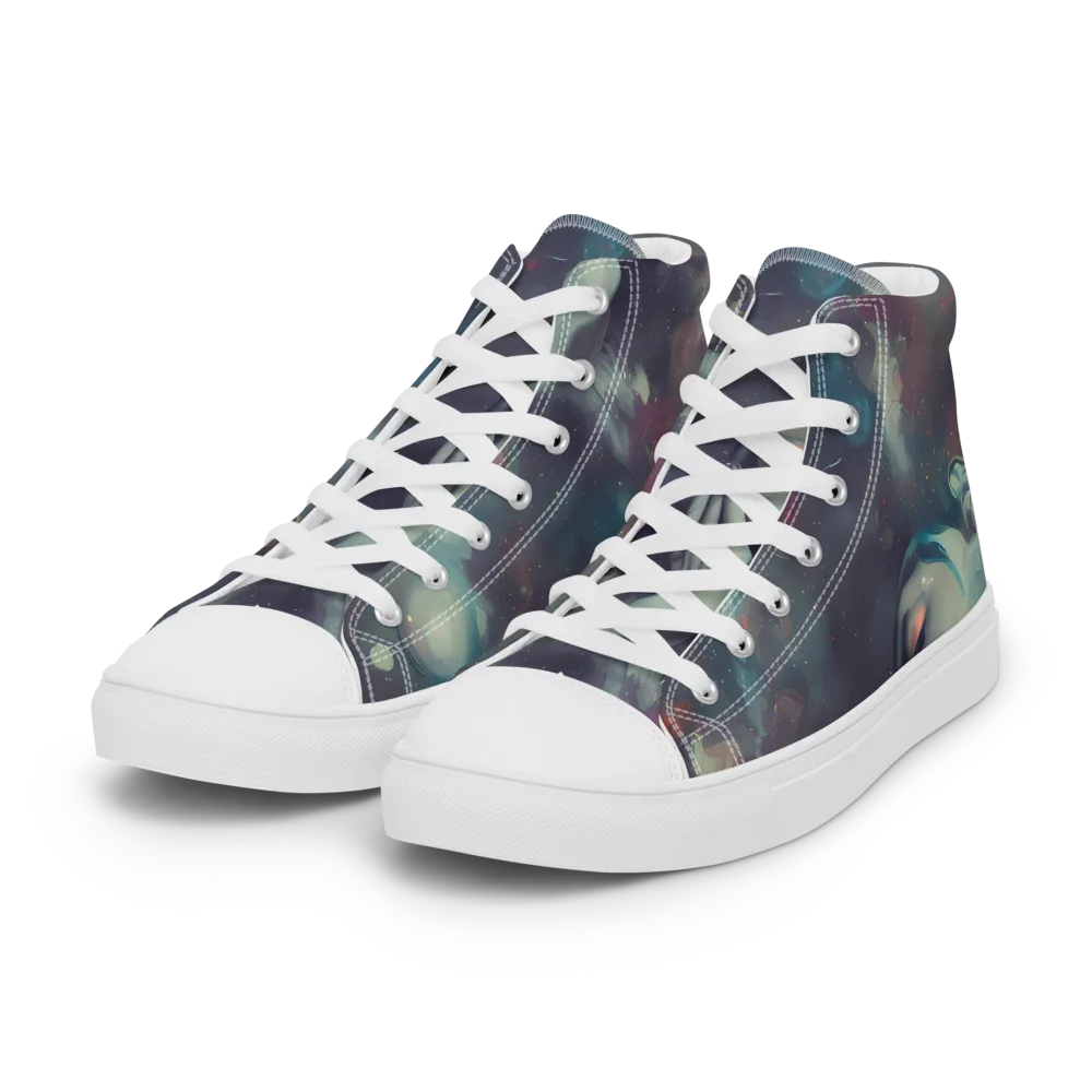 Vortex Veins on Women's High Top Canvas Shoes — Left Front