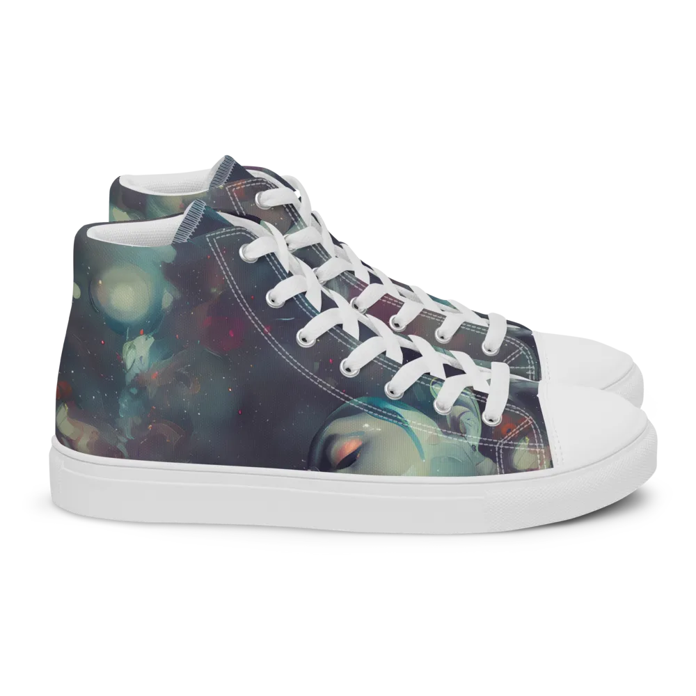 Vortex Veins on Women's High Top Canvas Shoes — Right