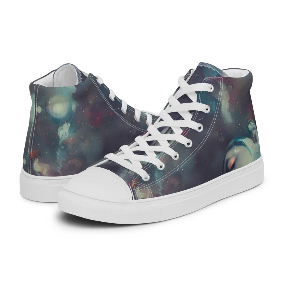 Vortex Veins on Women's High Top Canvas Shoes — Left