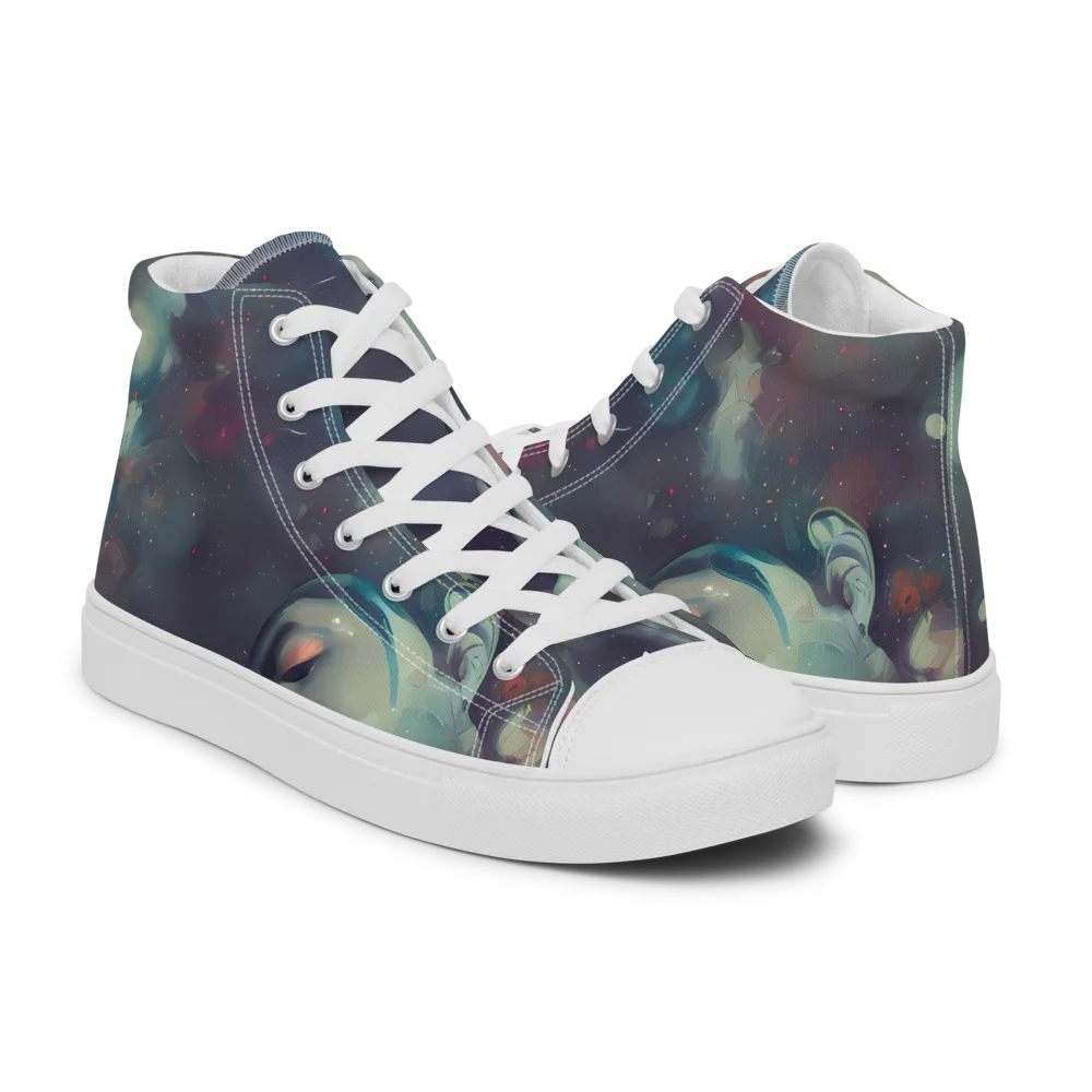 Vortex Veins on Women's High Top Canvas Shoes — Right