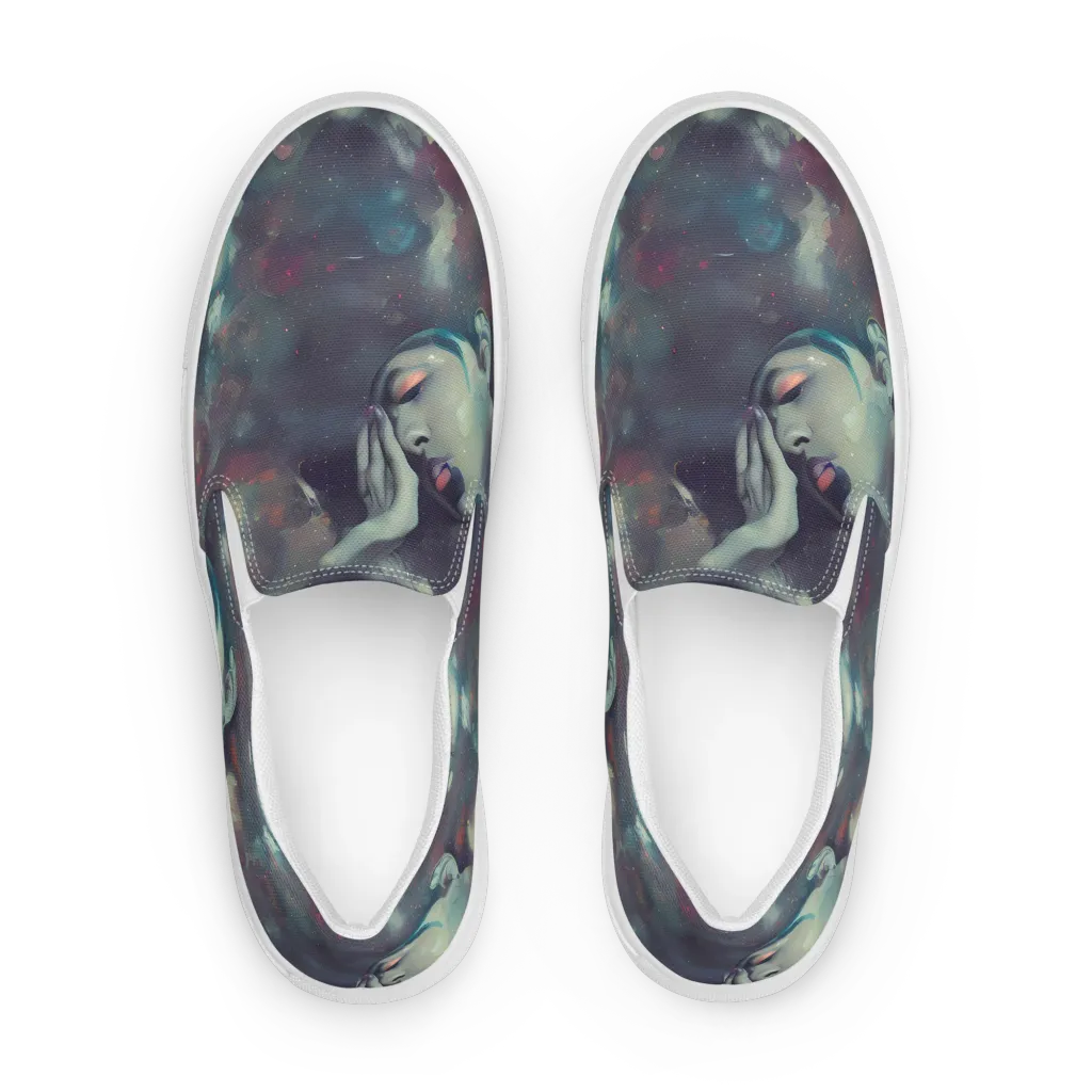 Vortex Veins on Men's Slip-On Canvas Shoes — Front