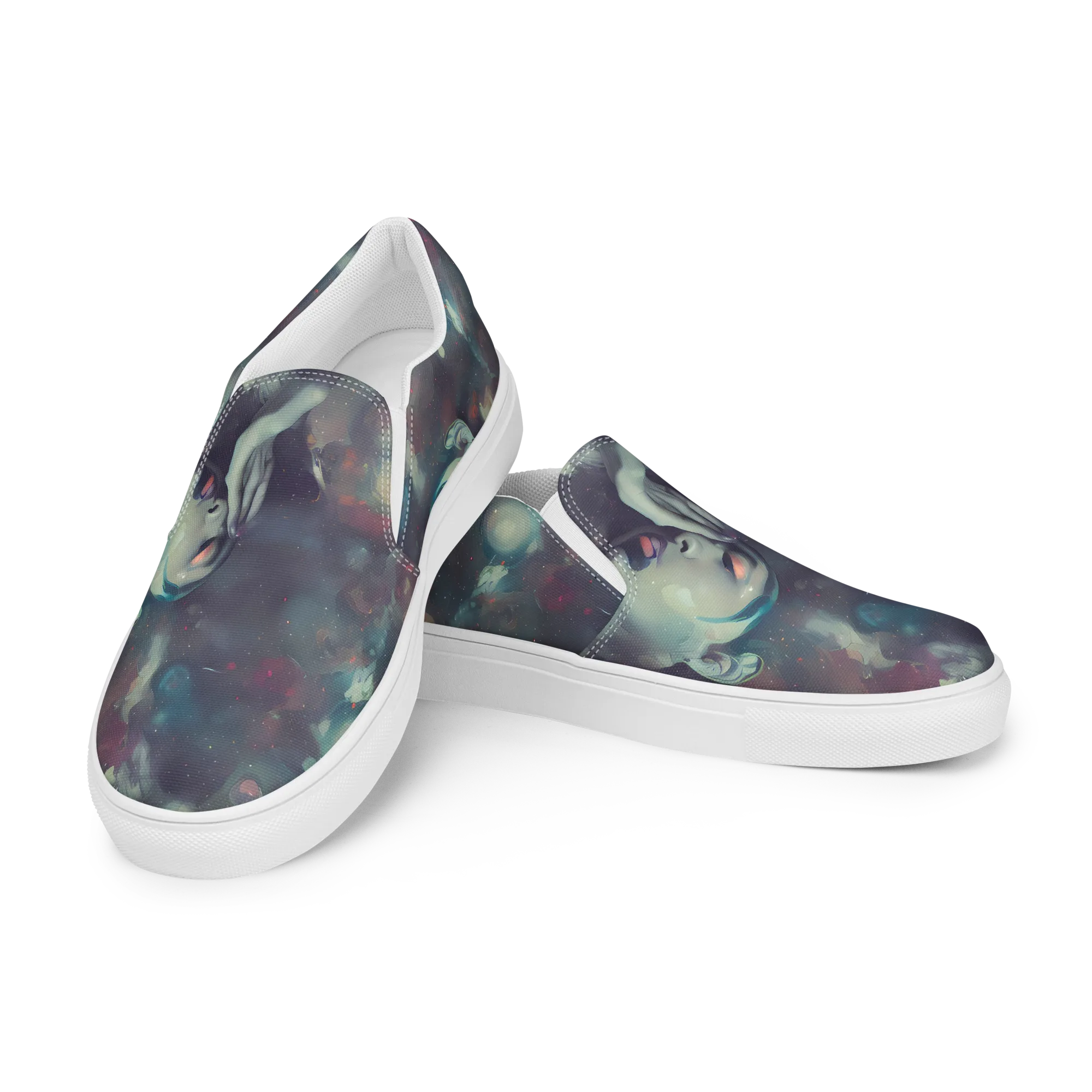 Vortex Veins on Men's Slip-On Canvas Shoes — Left Front
