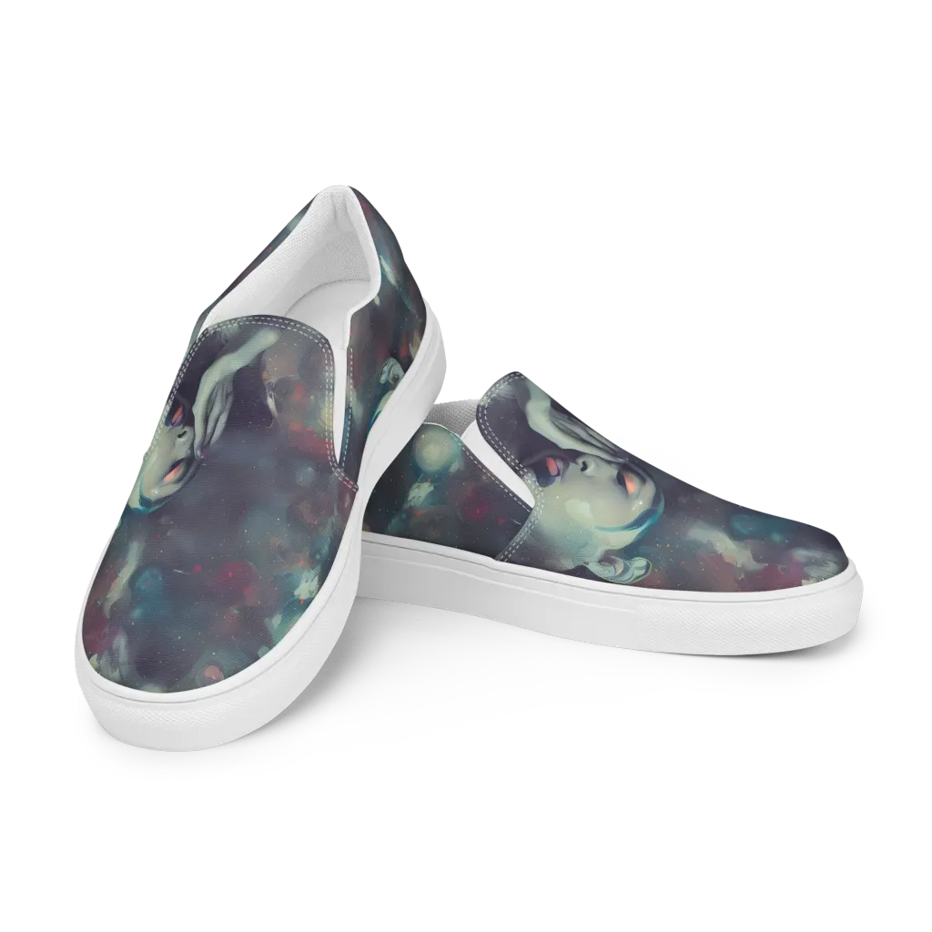 Vortex Veins on Men's Slip-On Canvas Shoes — Left Front