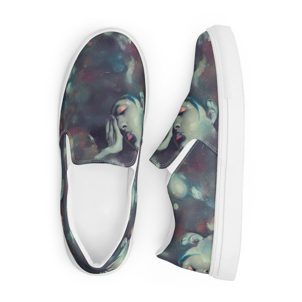 Vortex Veins on Men's Slip-On Canvas Shoes — Front