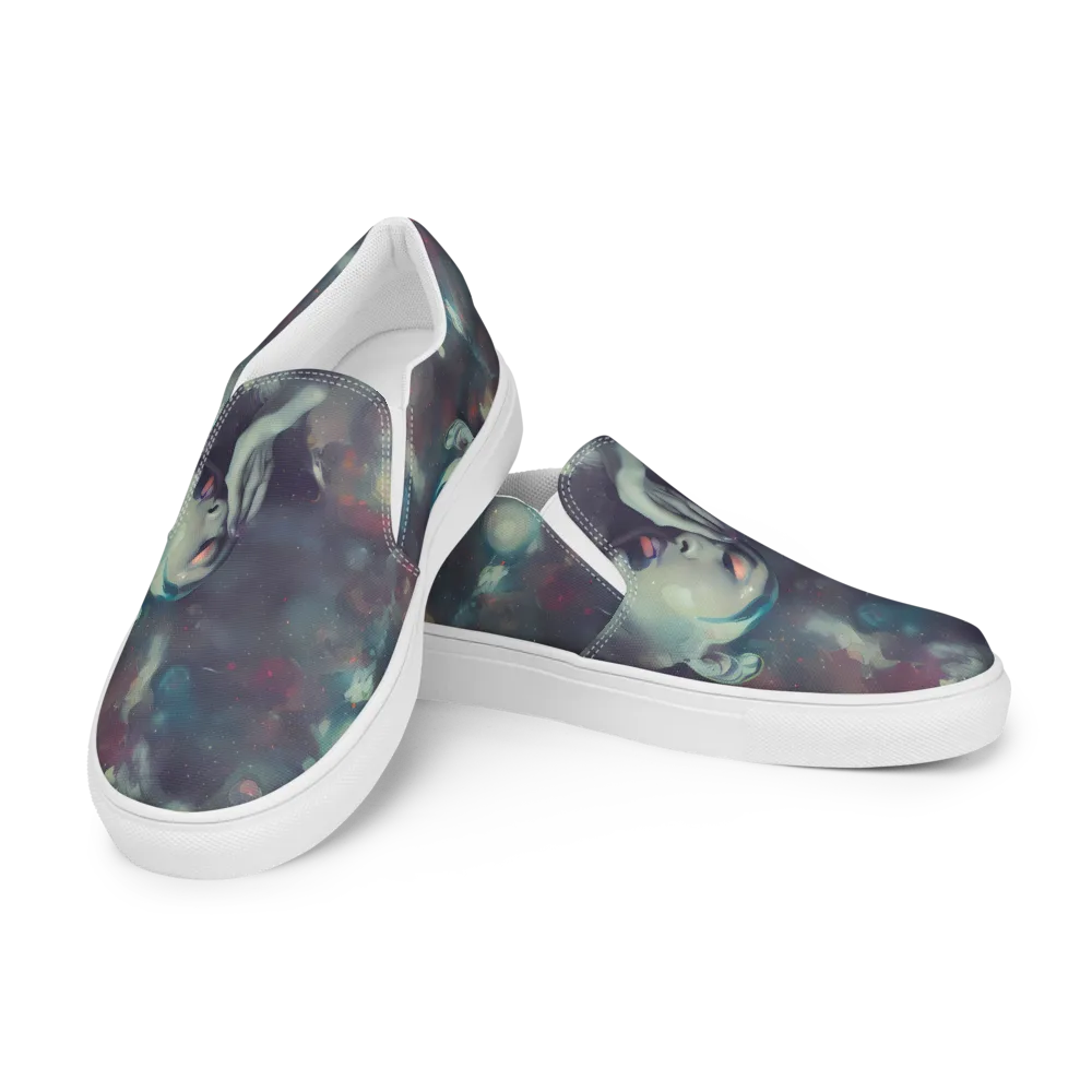 Vortex Veins on Women's Slip-On Canvas Shoes — Left Front