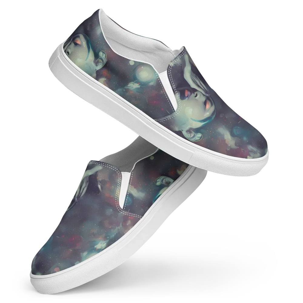 Vortex Veins on Women's Slip-On Canvas Shoes — Front