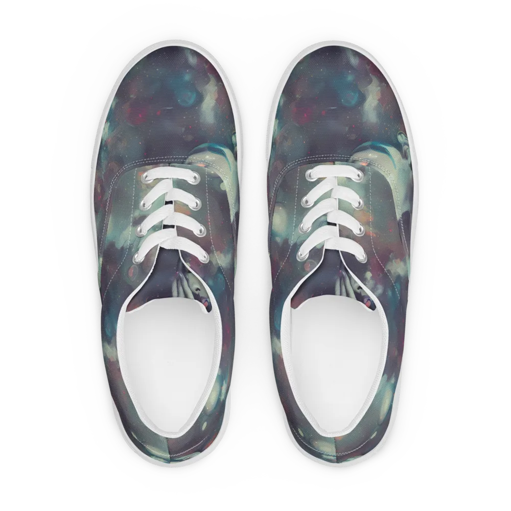 Vortex Veins on Men's Lace-Up Canvas Shoes — Front