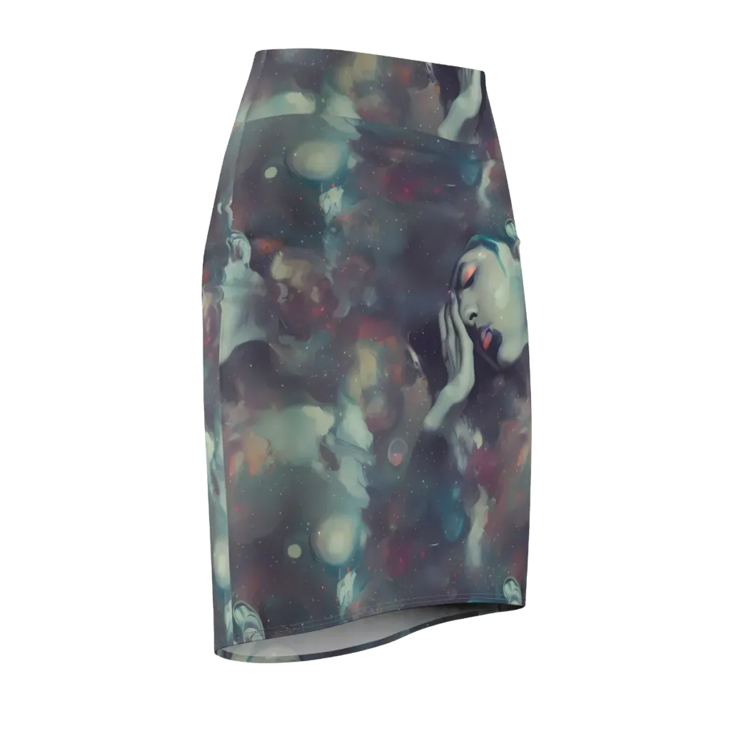 Vortex Veins on Pencil Skirt — Front Side