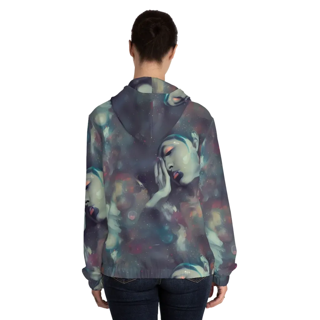 Vortex Veins on Women's Full-Zip Hoodie — Back On Person