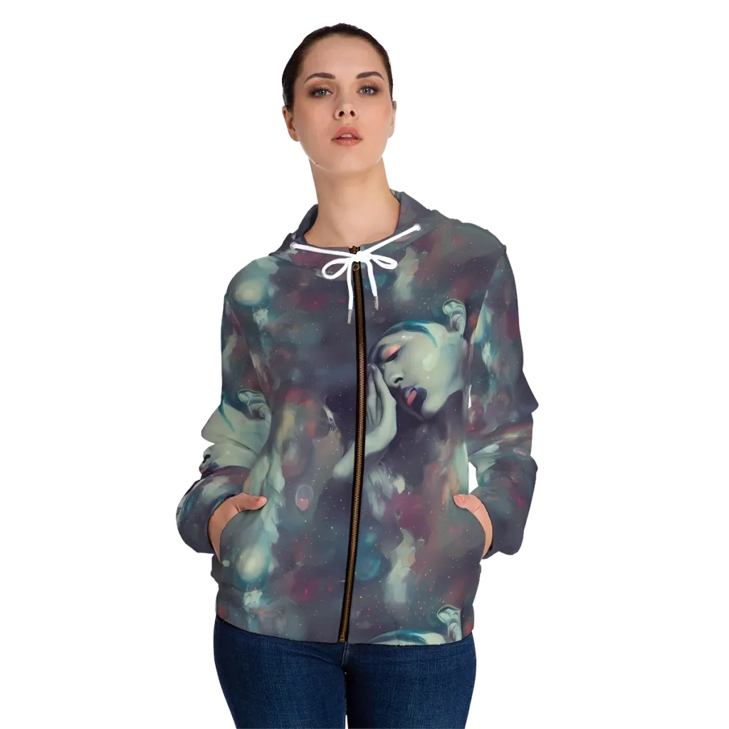 Vortex Veins on Women's Full-Zip Hoodie — Front On Person