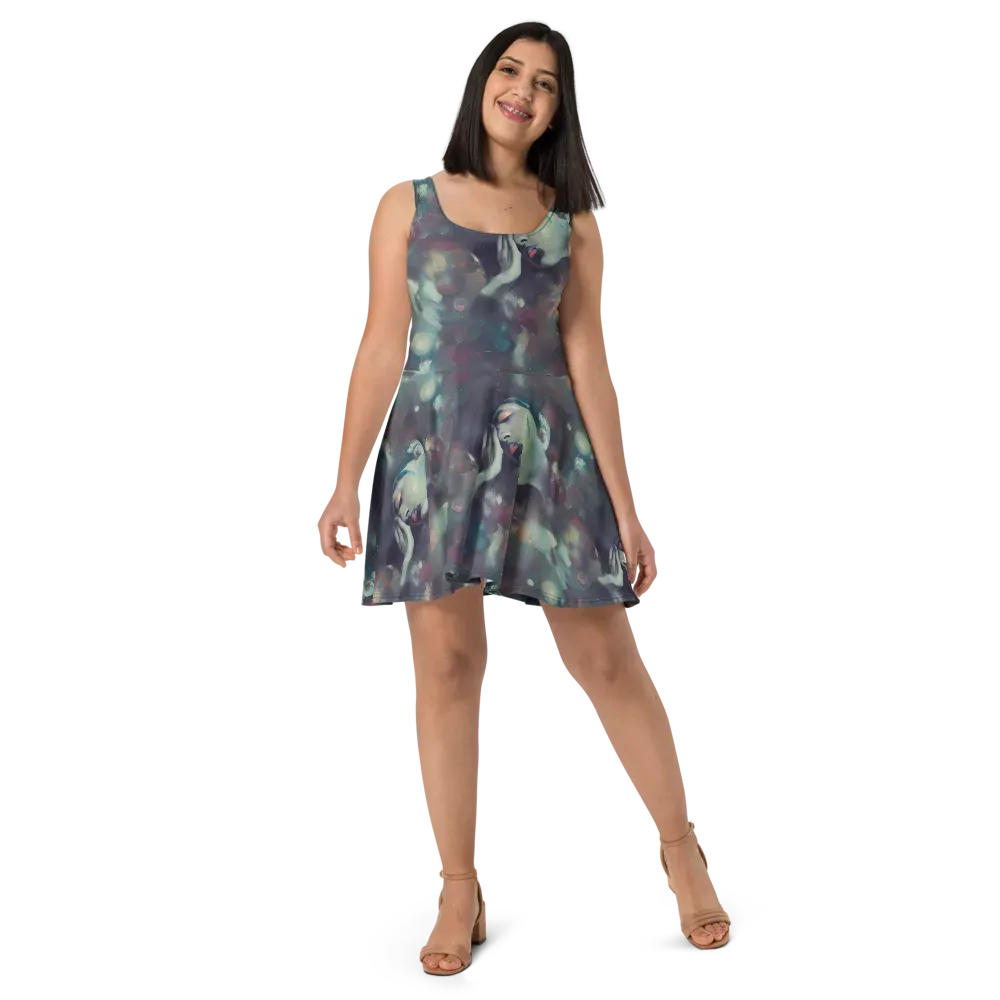 Vortex Veins on Skater Dress — Front