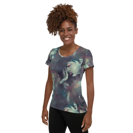 Vortex Veins on a Women's Athletic T-Shirt