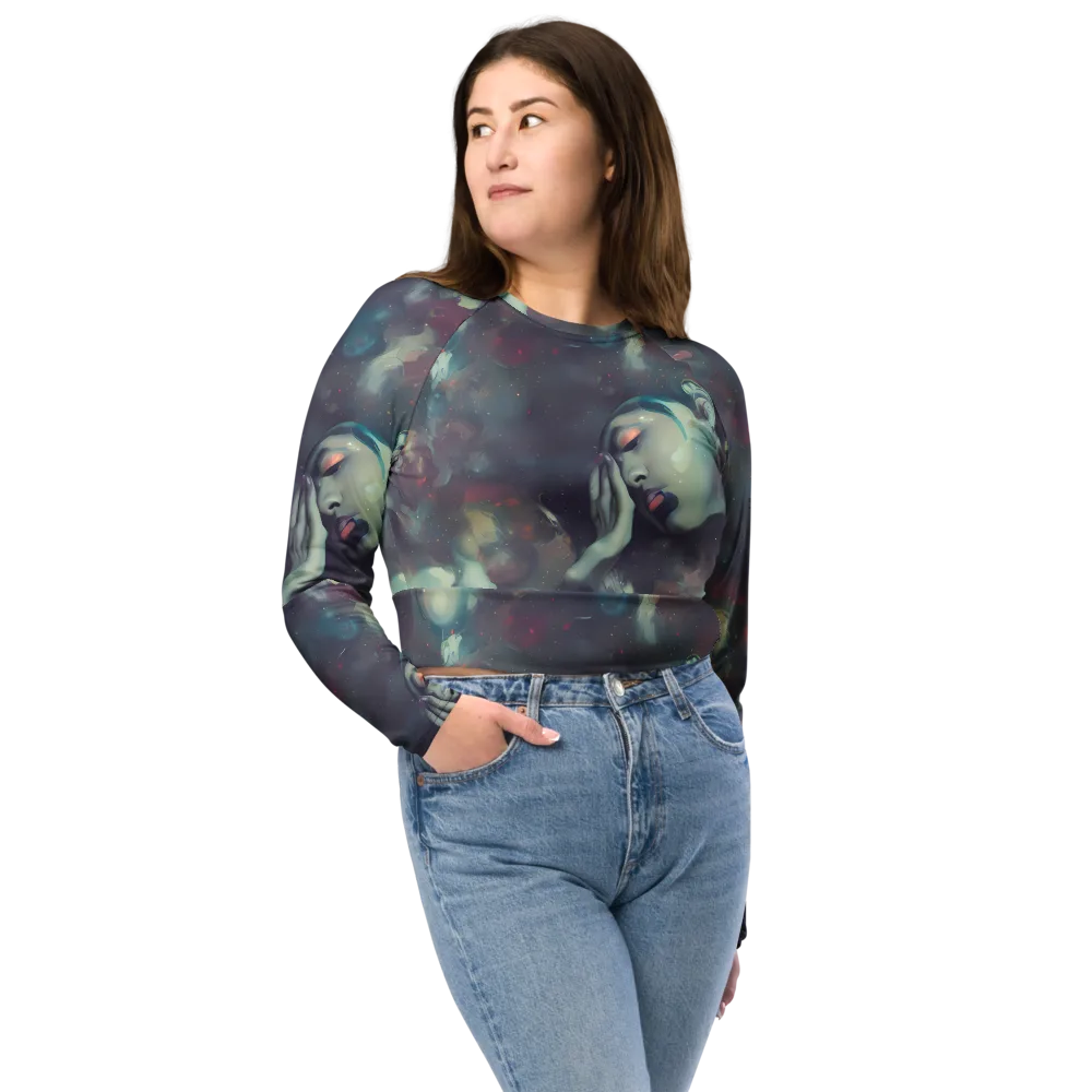 Vortex Veins on Long Sleeve Crop Top — Front