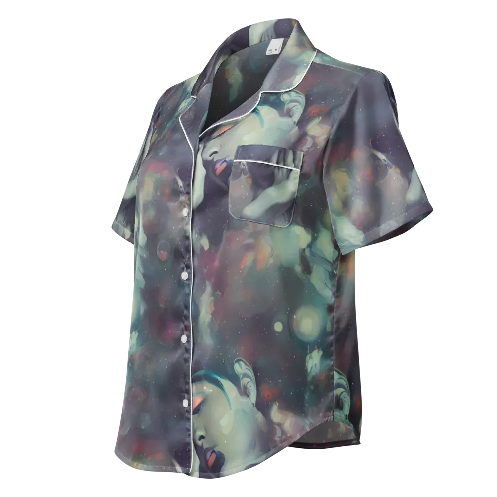 Vortex Veins on Women's Short Sleeve Pajama Top — Left Front
