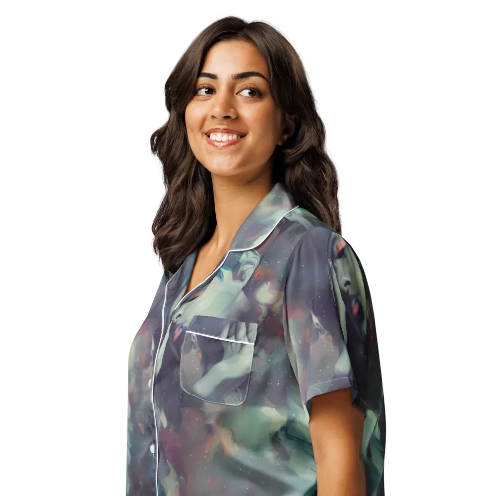 Vortex Veins on Women's Short Sleeve Pajama Top — Left Front