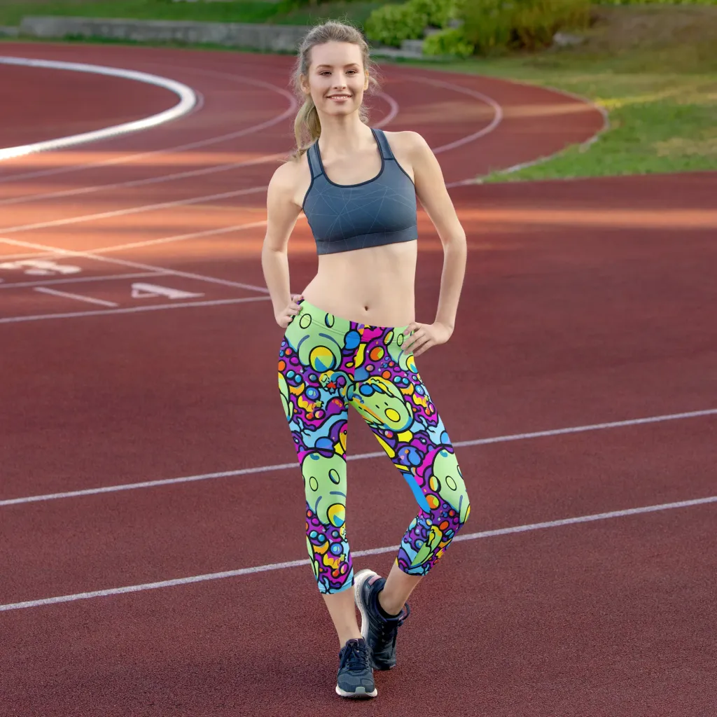 Enchanted Orbs on Capri Leggings — Front