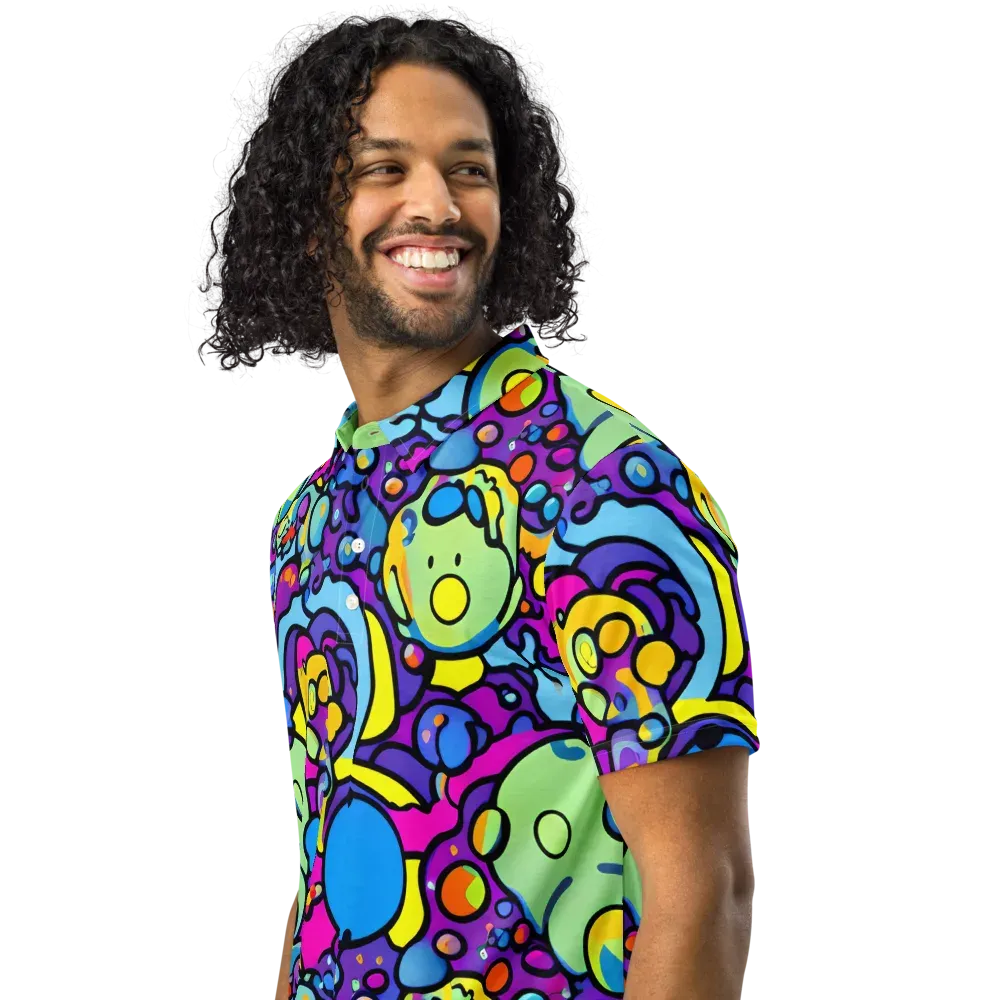 Enchanted Orbs on Men's Slim Fit Polo Shirt — Left Front