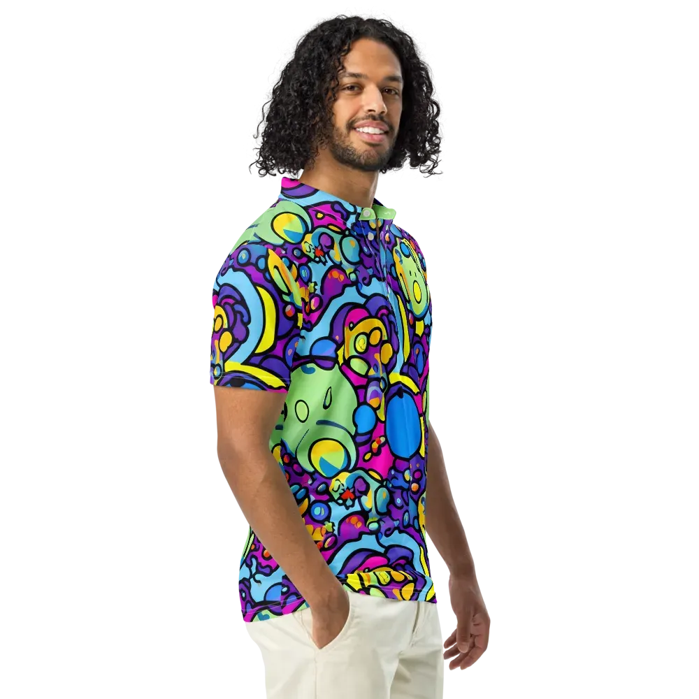 Enchanted Orbs on Men's Slim Fit Polo Shirt — Right Front