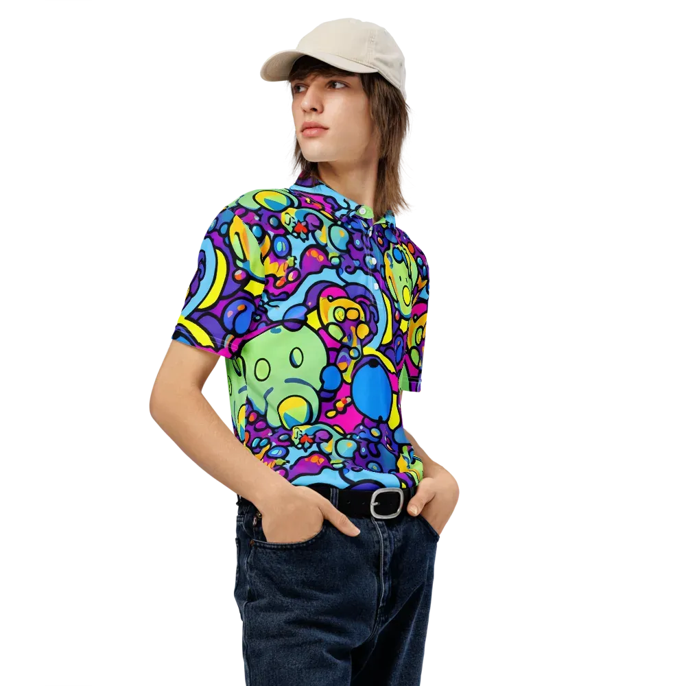 Enchanted Orbs on Men's Slim Fit Polo Shirt — Right Front