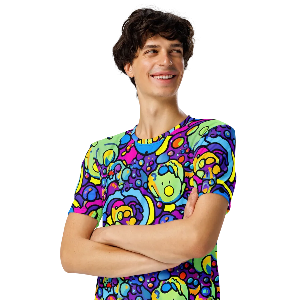 Enchanted Orbs on Men's Crew Neck T-Shirt — Left Front