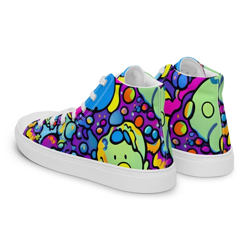 Enchanted Orbs on Men's High Top Canvas Shoes — Left Back