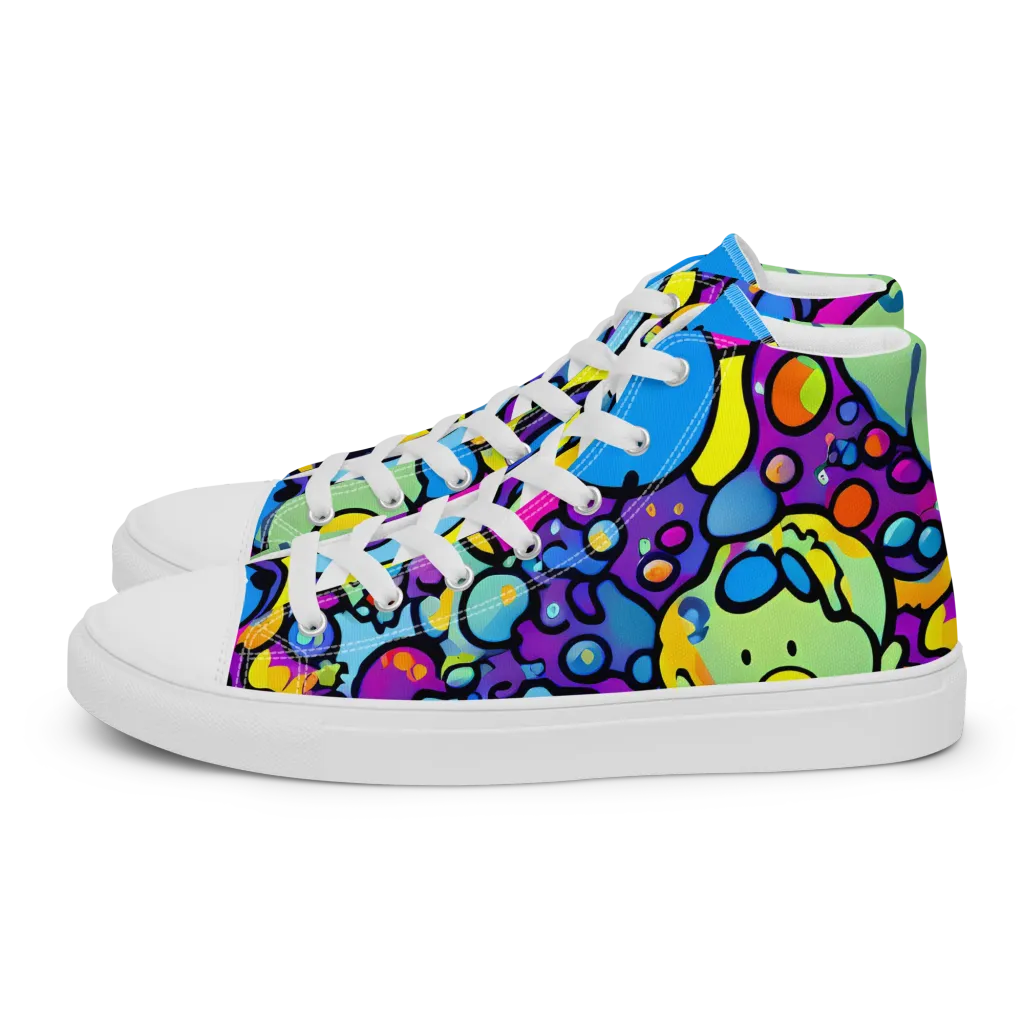 Enchanted Orbs on Men's High Top Canvas Shoes — Left