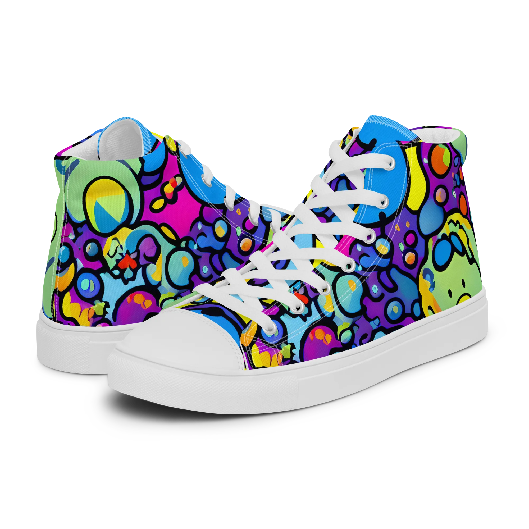 Enchanted Orbs on Men's High Top Canvas Shoes — Left