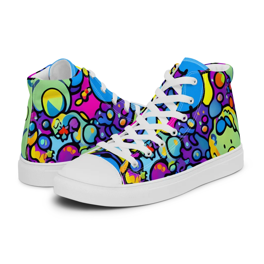 Enchanted Orbs on Men's High Top Canvas Shoes — Left